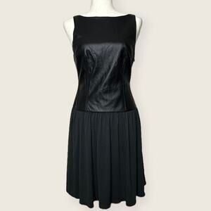 NWOT | Susana Monaco | Faux Leather Lace Dress | Black | See Measurements